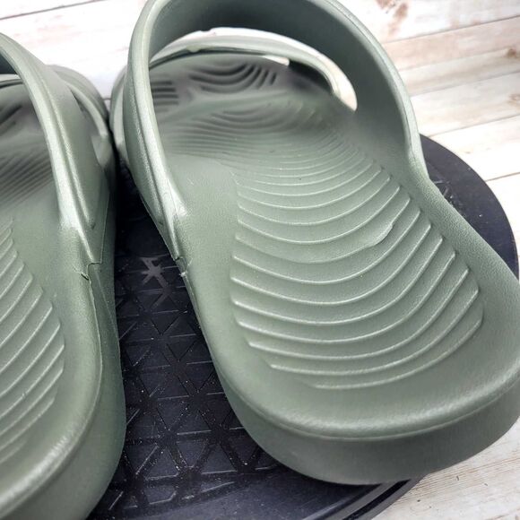 Athletic Works Men's 12 Olive Two Band Slide Sandals Shoes - Picture 5 of 11